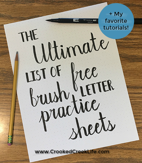 free brush lettering worksheets